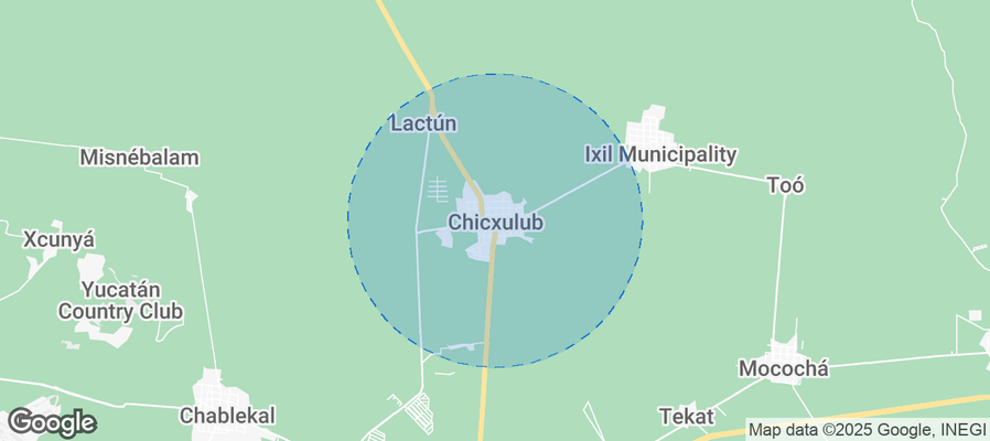 Map of Airbnb listings in Chicxulub