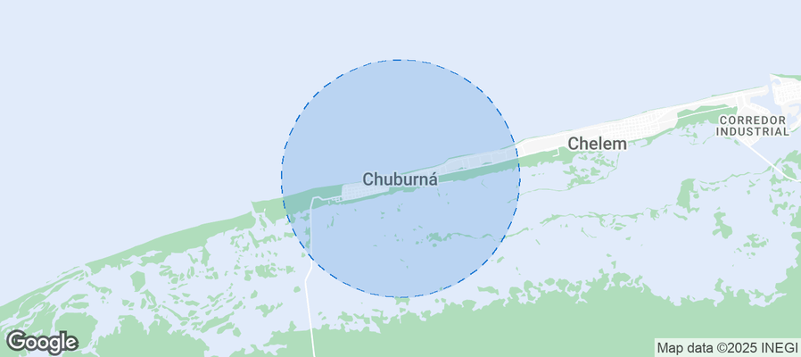 Map of Airbnb listings in Chuburná