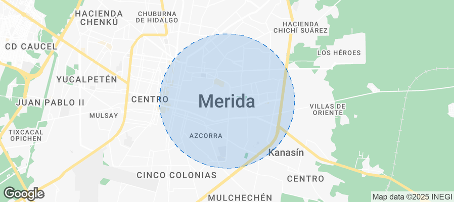 Map of Airbnb listings in Mérida