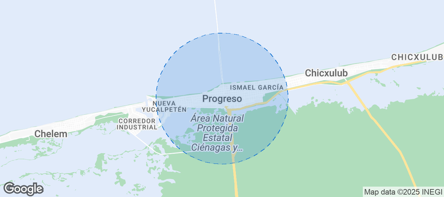 Map of Airbnb listings in Progreso
