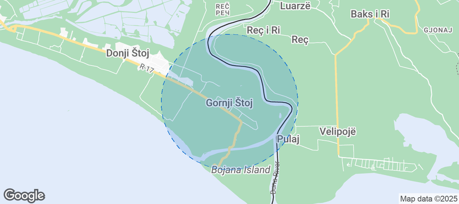 Map of Airbnb listings in Gornji Štoj - Shtoji i Epërm