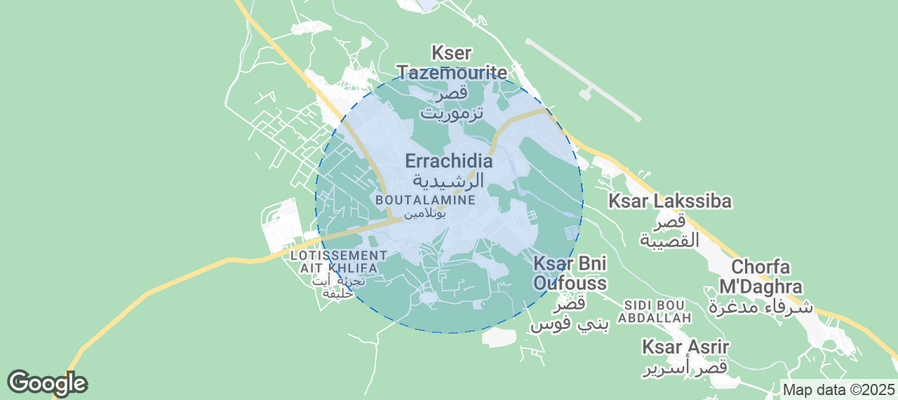 Map of Airbnb listings in Errachidia