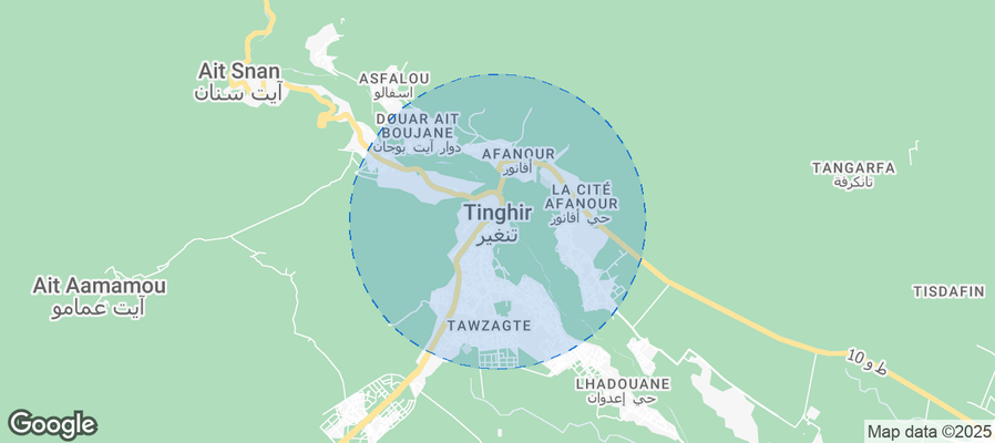 Map of Airbnb listings in Tinghir