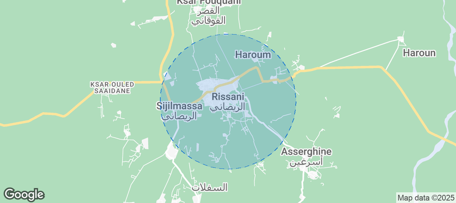 Map of Airbnb listings in Caïdat d'Er-Rissani