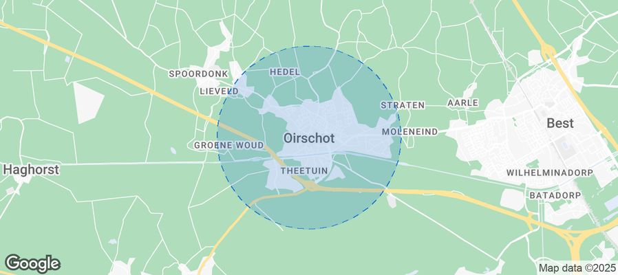 Map of Airbnb listings in Oirschot