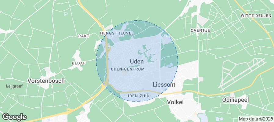 Map of Airbnb listings in Uden