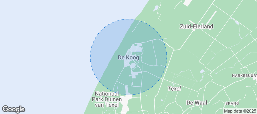 Map of Airbnb listings in De Koog