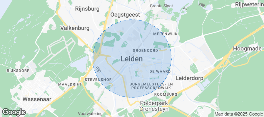 Map of Airbnb listings in Leiden