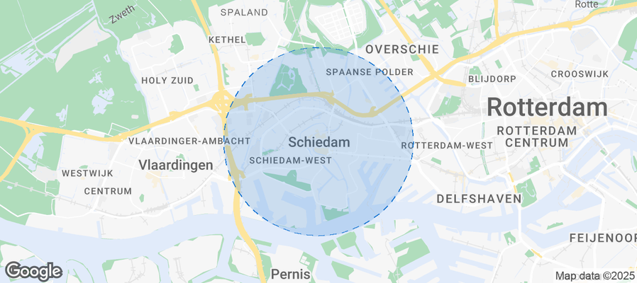 Map of Airbnb listings in Schiedam