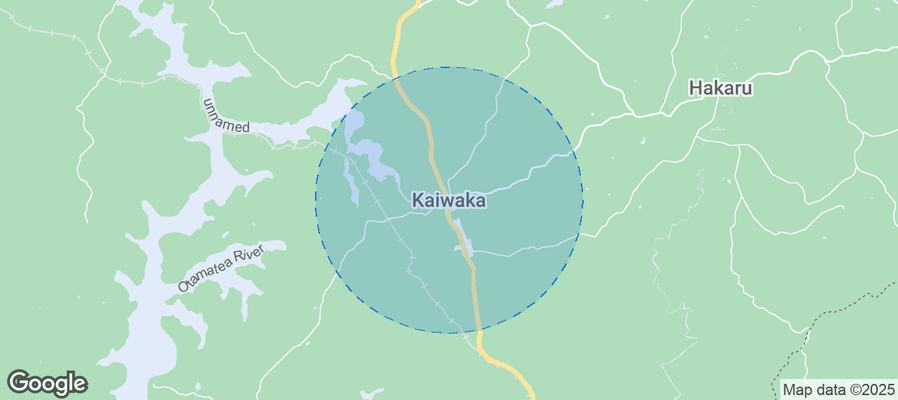 Map of Airbnb listings in Kaiwaka
