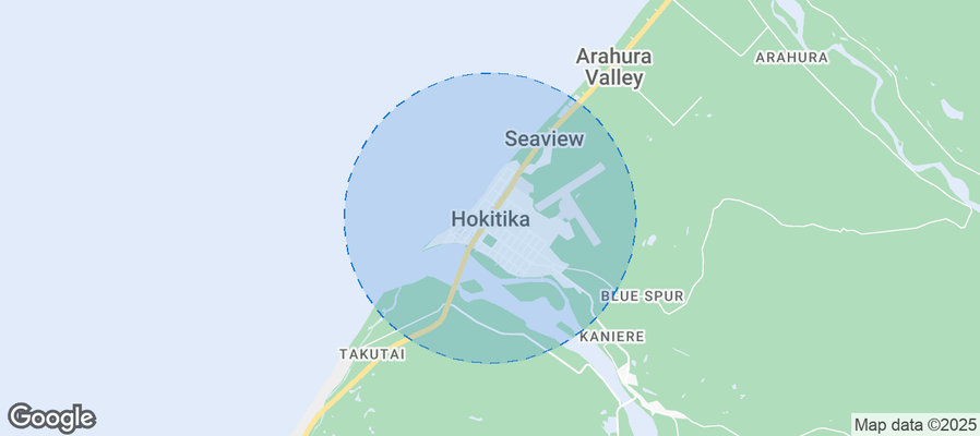 Map of Airbnb listings in Hokitika