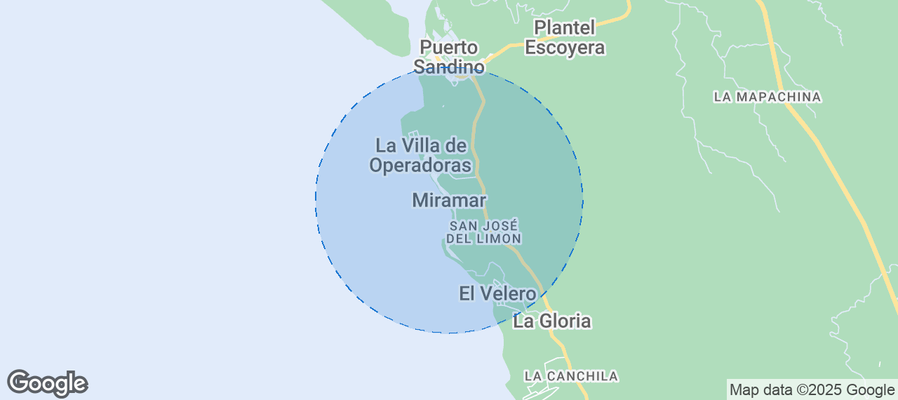 Map of Airbnb listings in Miramar