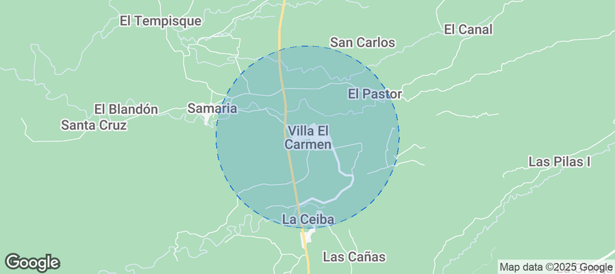 Map of Airbnb listings in Villa El Carmen (Municipio)