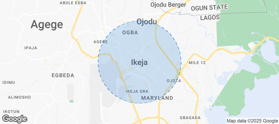 Map of Airbnb listings in Ikeja