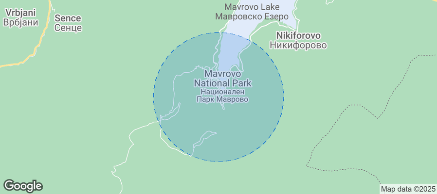 Map of Airbnb listings in Mavrovo