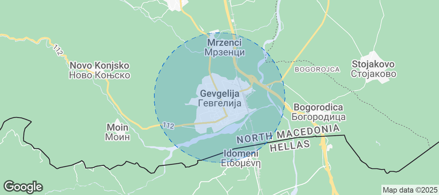 Map of Airbnb listings in Gevgelija
