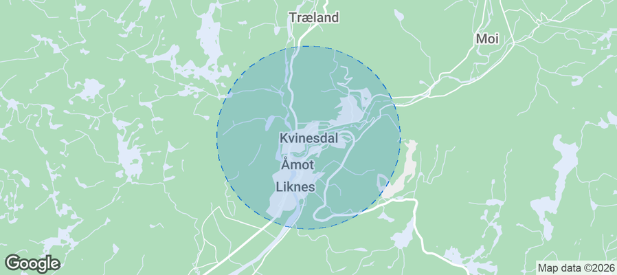 Kvinesdal Airbnb map