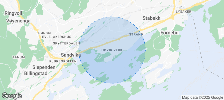 Map of Airbnb listings in Høvik verk