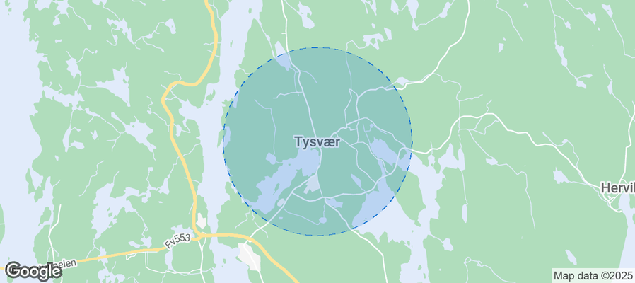 Map of Airbnb listings in Tysvær