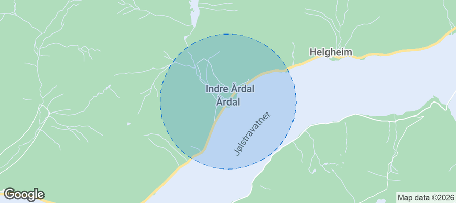 Årdal Airbnb map