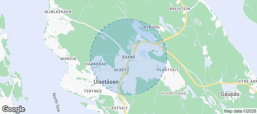 Åsane Airbnb map
