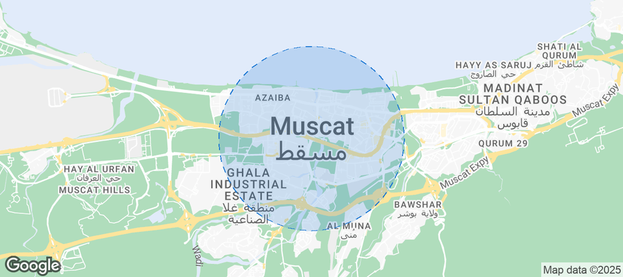 Map of Airbnb listings in Hillat al Kaws