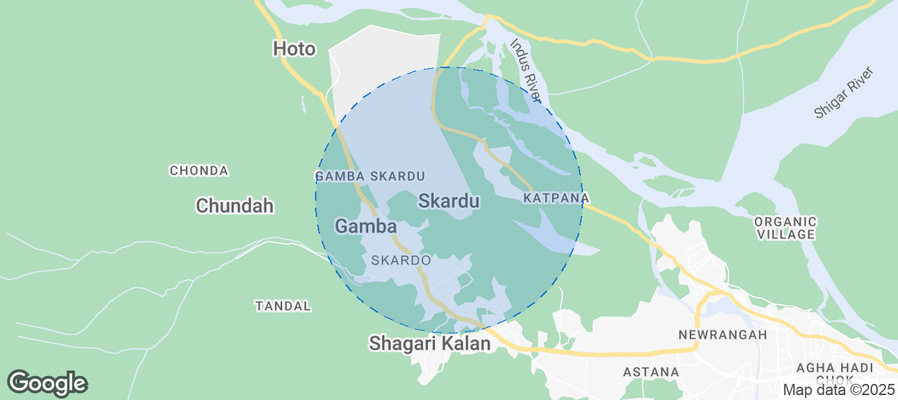 Map of Airbnb listings in Skardu Tehsil