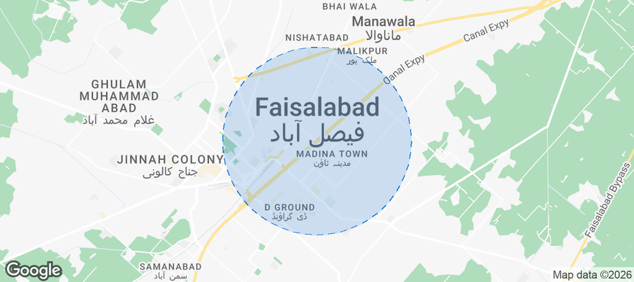 Faisalabad Airbnb map