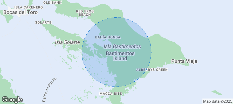 Map of Airbnb listings in Bastimentos