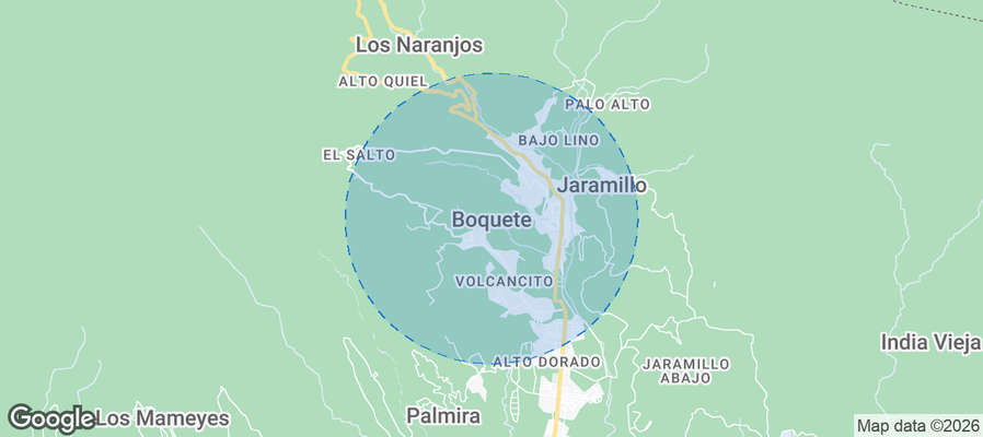 Map of Airbnb listings in Boquete