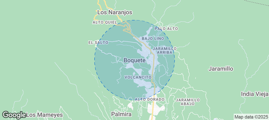 Map of Airbnb listings in Bajo Boquete