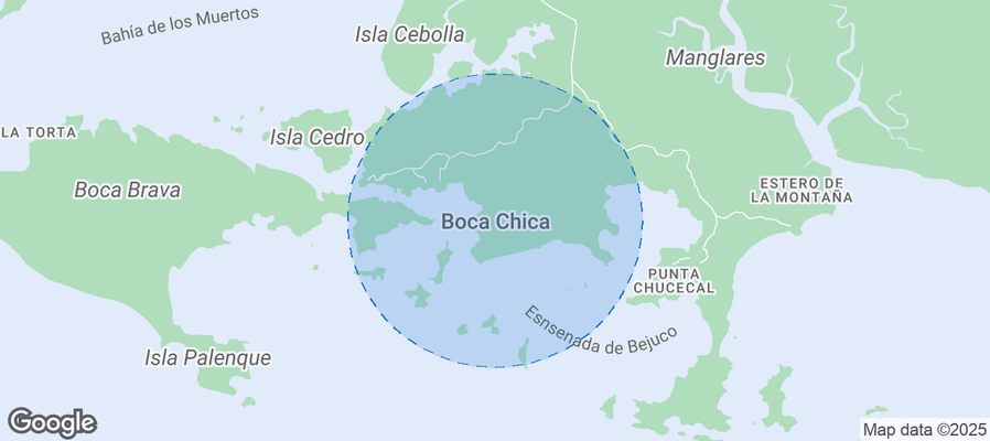 Map of Airbnb listings in Boca Chica