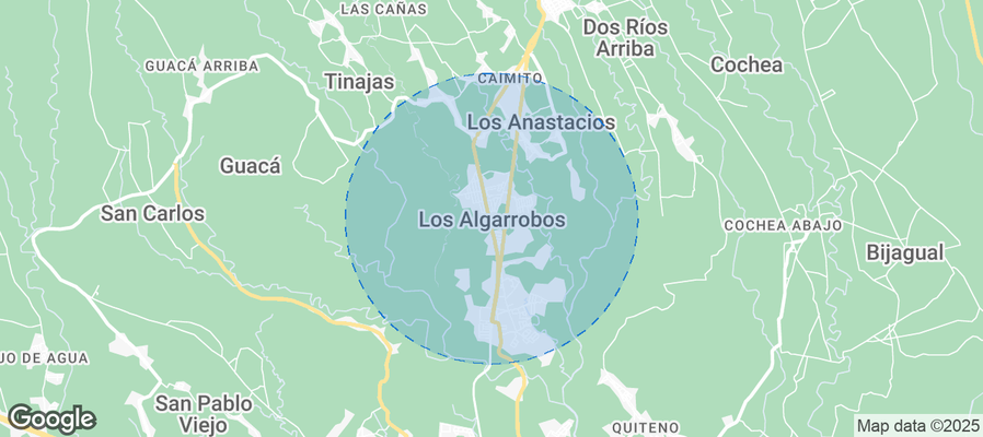 Map of Airbnb listings in Los Agarrobos