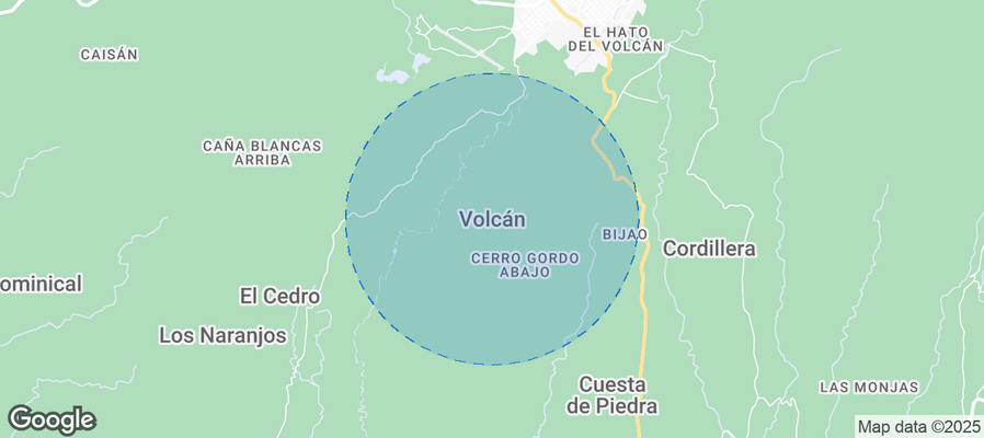 Map of Airbnb listings in Volcán
