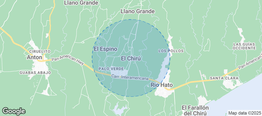 Map of Airbnb listings in El Chirú