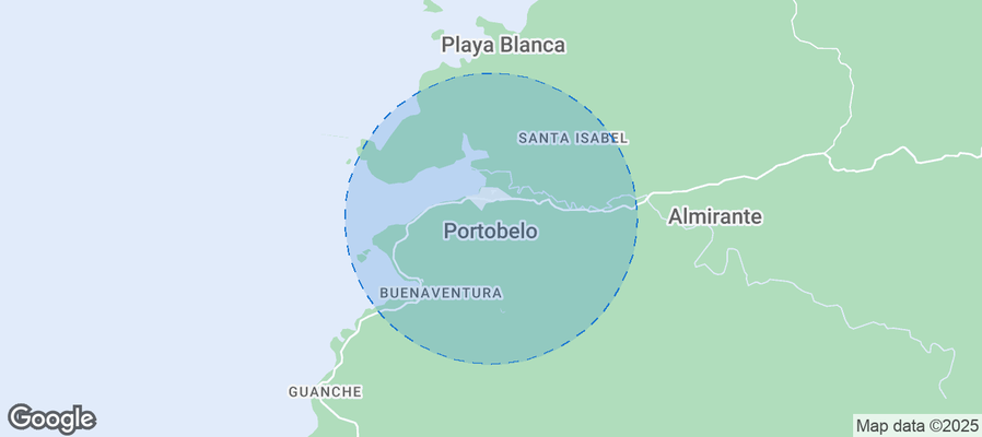 Map of Airbnb listings in Portobelo