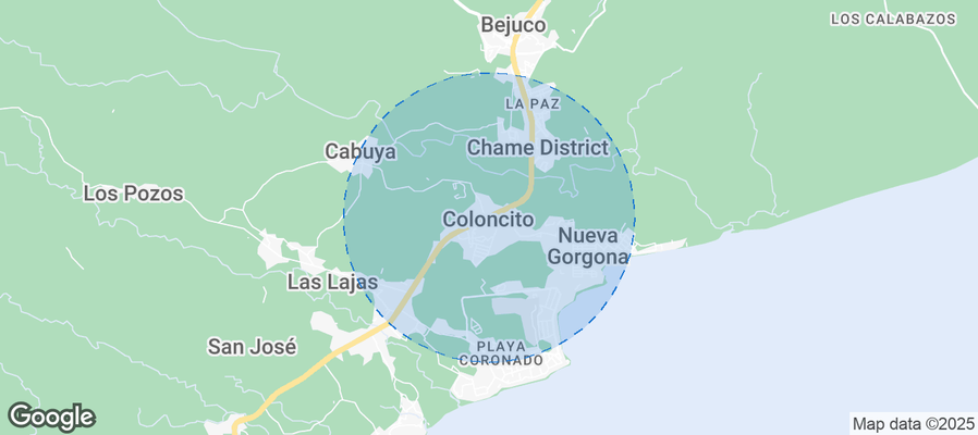 Map of Airbnb listings in Coloncito