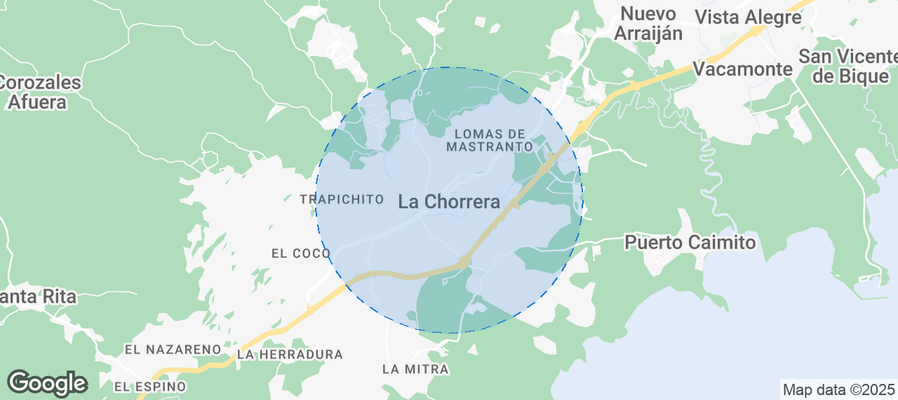 Map of Airbnb listings in La Chorrera