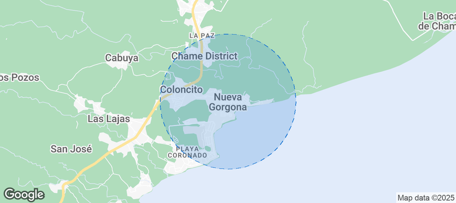 Map of Airbnb listings in Nueva Gorgona