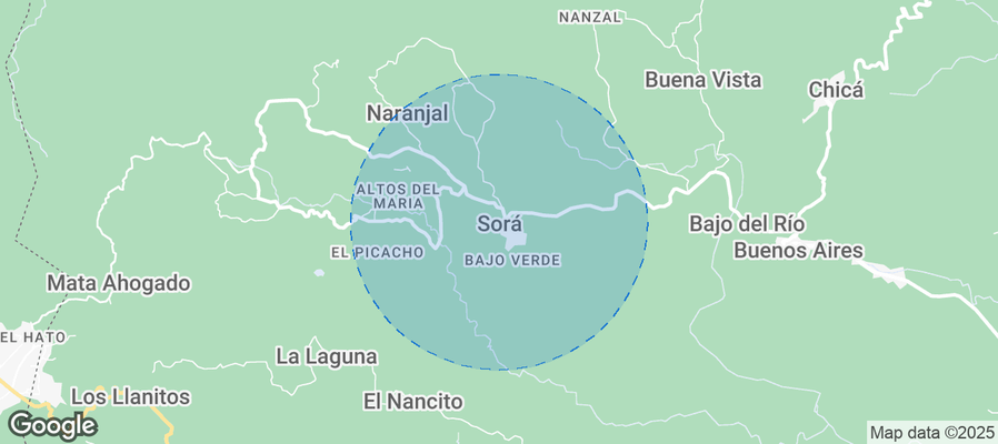 Map of Airbnb listings in Sorá
