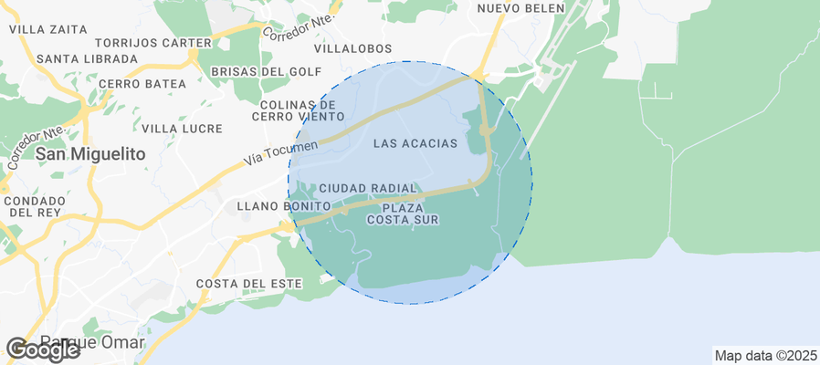 Map of Airbnb listings in Juan Díaz