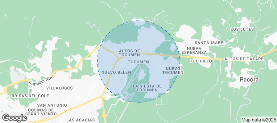 Map of Airbnb listings in Tocumen