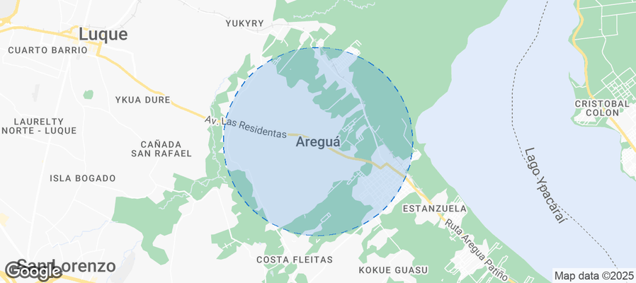 Map of Airbnb listings in Areguá