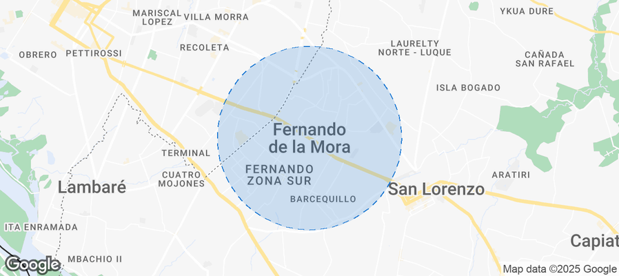 Map of Airbnb listings in Fernando de la Mora