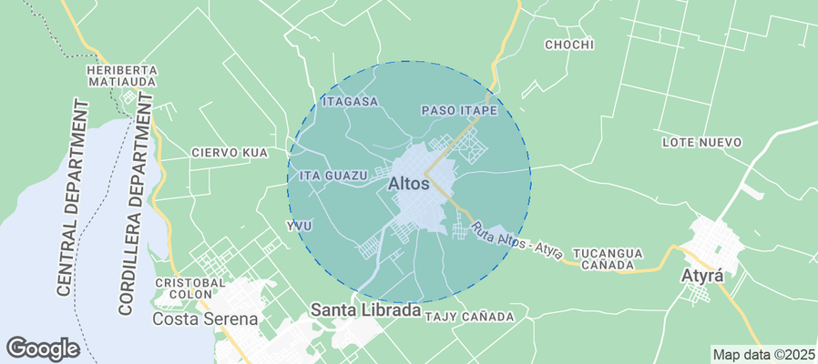 Map of Airbnb listings in Altos