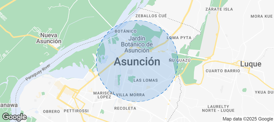 Map of Airbnb listings in Asuncion