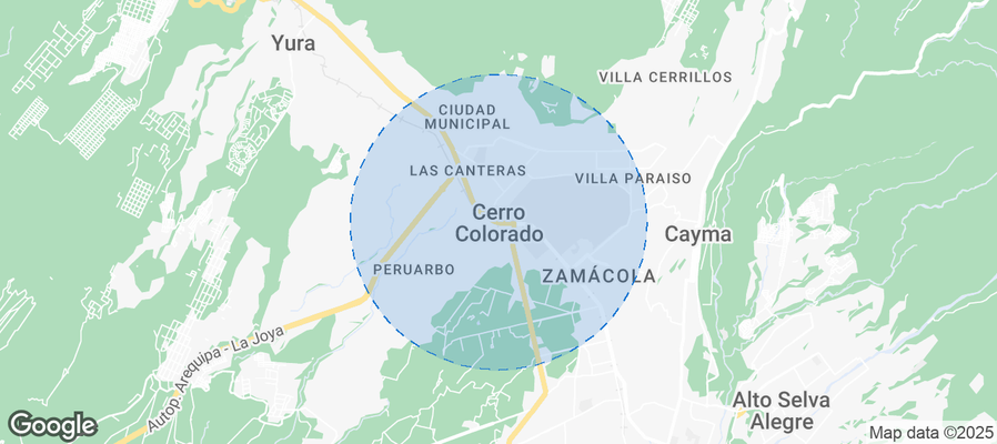 Map of Airbnb listings in Cerro Colorado