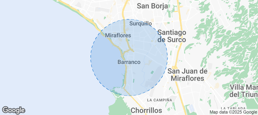 Map of Airbnb listings in Barranco