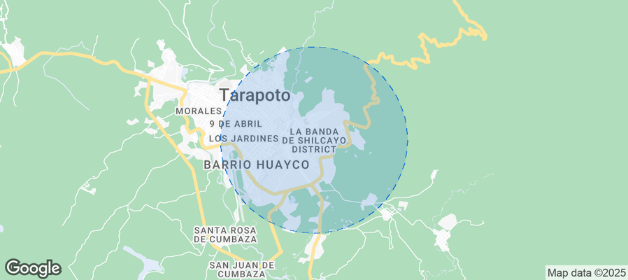 Map of Airbnb listings in La Banda de Shilcayo