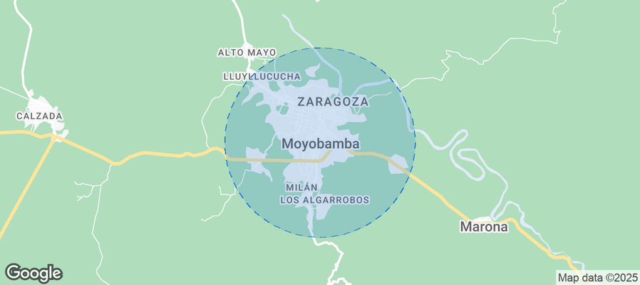 Map of Airbnb listings in Moyobamba